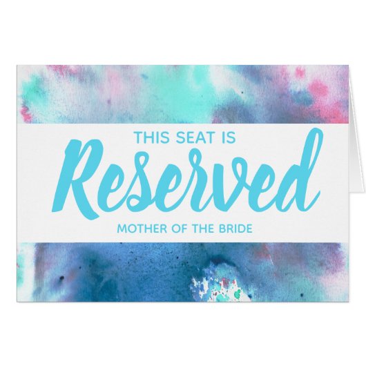 Et rose Seat réservé par aquarelle bleue épousant (Devant horizontal)