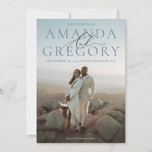 Et Script Full Photo Élégant Enregistrer La Carte  (Devant)