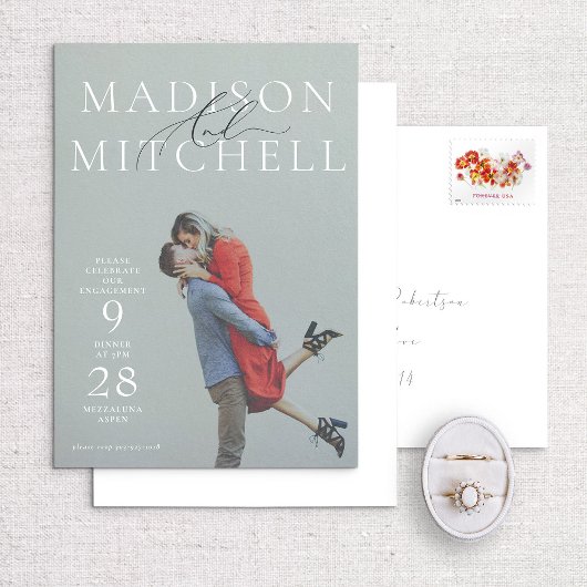 Et Script Photo Elegant Engagement Invitation de l