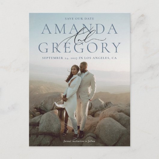 Et Script Photo Élégant Enregistrer La Carte Posta (Devant)