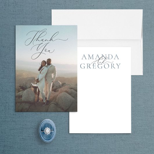 Et Script photo pleine Carte de remerciements élég