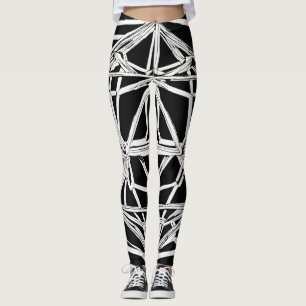 Et "Toile Ethérée : Leggings d'oeuvres blanches