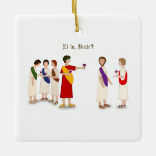 "Et Tu Brute?" Julius Caesar bij een Partij Keramisch Ornament