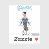 Et un nom Stickers Danseuse Bleues Pierres B (Feuille)