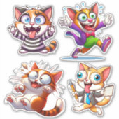 Étaient Tous Mad Ici Chat Sticker (Devant)