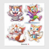 Étaient Tous Mad Ici Chat Sticker (Feuille)