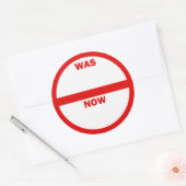 ÉTAIT - MAINTENANT Sticker de vente au détail (Enveloppe)