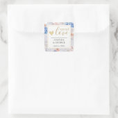 Étaler amour étiquettes printemps fleuri bleu rose (Sac)