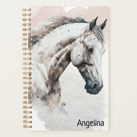 Étalon Blanc | Conception Aquarelle | Planificateu (Devant)