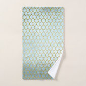 Étalons de sirène de Parties scintillant or Turquo (Serviette à main)