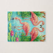 Étang de flamants roses joli puzzle (Horizontal)