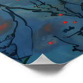 Étang de Nymphéas Rouges Impression d'Art Coucher  (Coin)