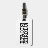 ETAOIN! SHRDLU! BAGAGELABEL (Voorkant verticaal)