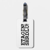 ETAOIN! SHRDLU! BAGAGELABEL (Achterkant verticaal)