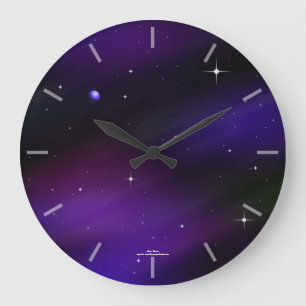 Étape cool Avec Étoiles Et Planètes Horloge