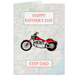 Étape papa Fête des pères avec carte et moto
