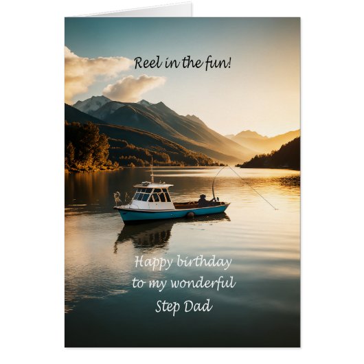 Étape Papa Pêche à partir d'un bateau Anniversaire (Devant)