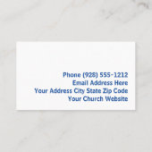 Etapes Célestes Croix Cartes de visite pasteurs (Dos)