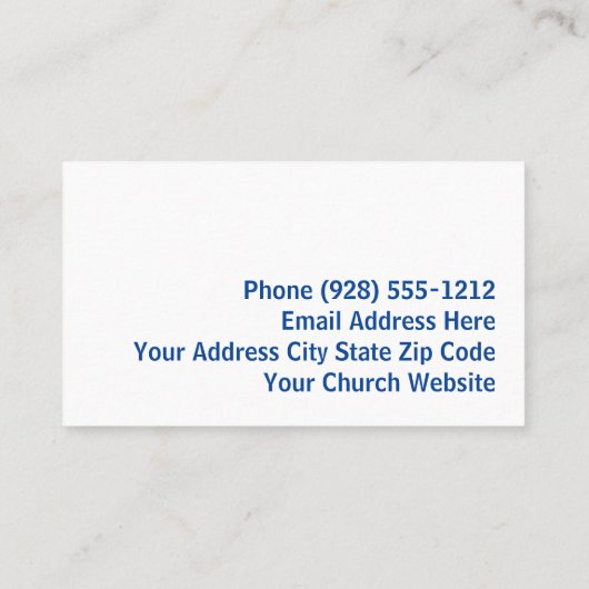 Etapes Célestes Croix Cartes de visite pasteurs (Dos)