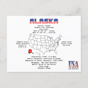 Etat américain de l'Alaska sur une carte et des in