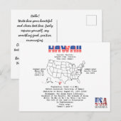 État américain d'Hawaï sur une carte et des inform (Devant / Derrière)