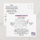 État américain du Connecticut sur une carte et des (Devant / Derrière)