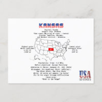 État américain du Kansas sur une carte et des info