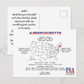 Etat américain du Massachusetts sur une carte et d (Devant / Derrière)