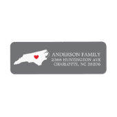 État de Caroline du Nord | Étiquette de l'adresse  (Devant)