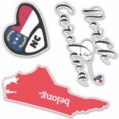 État de Caroline du Nord, Stickers Feuille de déco (Devant)