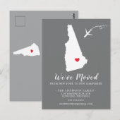 Etat de déménagement NOUVEAU HAMPSHIRE Carte posta (Devant / Derrière)