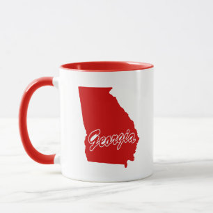 État De Géorgie En Forme De Mug Rouge