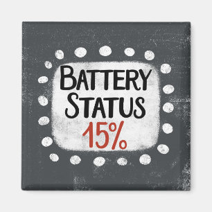 État de la batterie 15 % Réfrigérateur Aimant