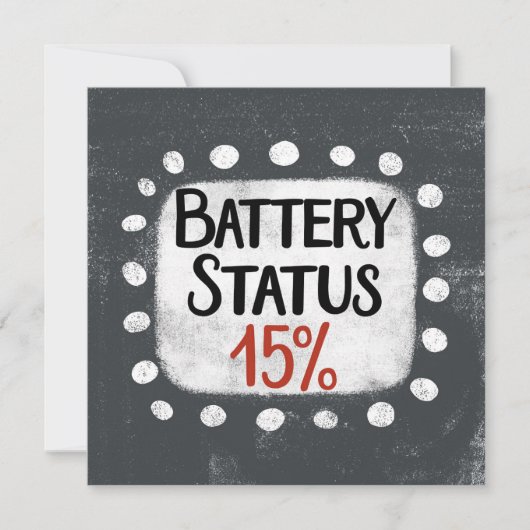 État de la batterie Carte de voeux 15 % (Devant)