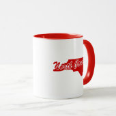 État De La Caroline Du Nord Forme Mug Rouge (Devant droit)