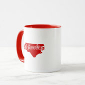 État De La Caroline Du Nord Forme Mug Rouge (Devant gauche)