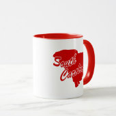 État De La Caroline Du Sud Forme Mug Rouge (Devant droit)
