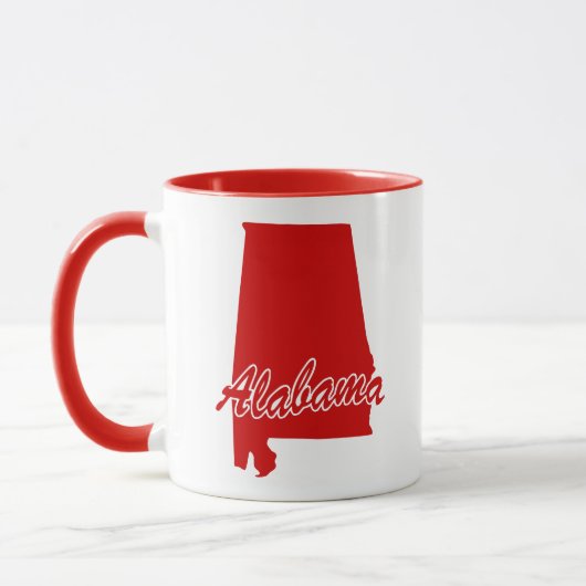 État De L'Alabama En Forme De Mug Rouge (Gauche)