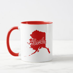 État De L'Alaska En Forme De Mug Rouge