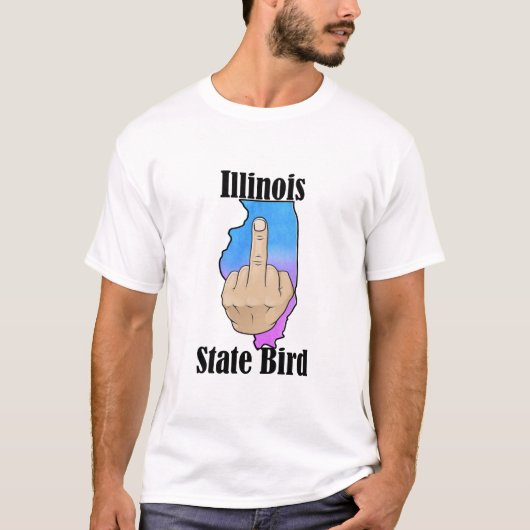 État de l'Illinois t-shirt couleur du doigt moyen (Devant)