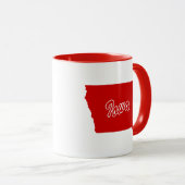 État De L'Iowa Forme Mug Rouge (Devant droit)