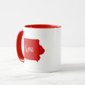 État De L'Iowa Forme Mug Rouge (Devant gauche)
