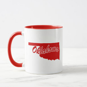 État De L'Oklahoma Forme Mug Rouge