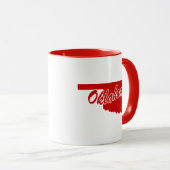État De L'Oklahoma Forme Mug Rouge (Devant droit)