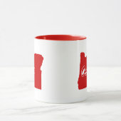 État De L'Oregon Forme Mug Rouge (Centre)