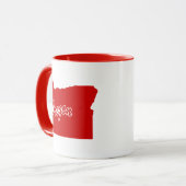 État De L'Oregon Forme Mug Rouge (Devant gauche)
