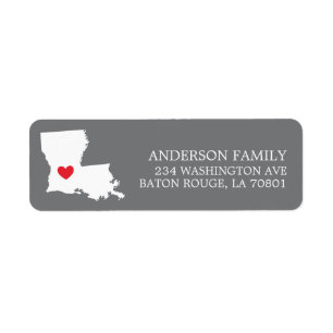 État de LOUISIANA Étiquette de l'adresse de reto
