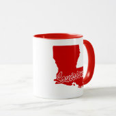 État De Louisiane Forme De Mug Rouge (Devant droit)