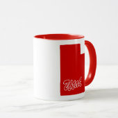 État De L'Utah Forme De Mug Rouge (Devant droit)