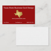État de modèle de carte de visite du Texas (Devant / Derrière)